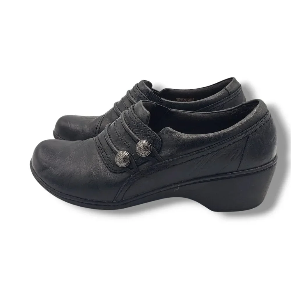 Clarks Collection Channing Haley Loafer Womens 8‎ Black Leather Slip On
